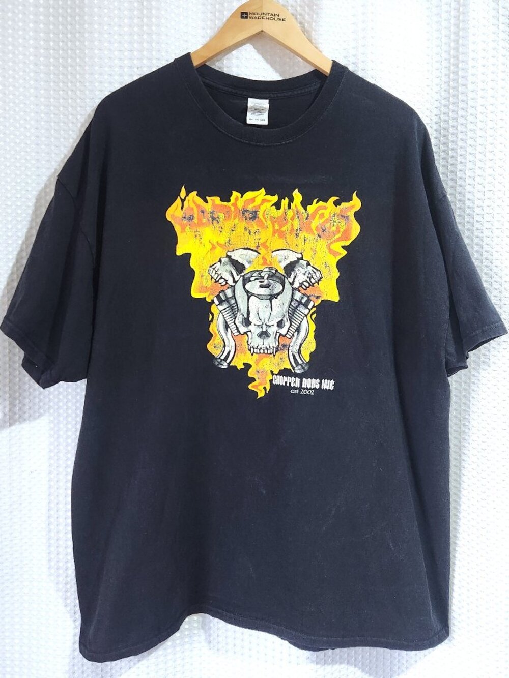Chopper Rods Inc Motorcycle T Shirt Mens 2XL Black Graphic Biker Garage Tee